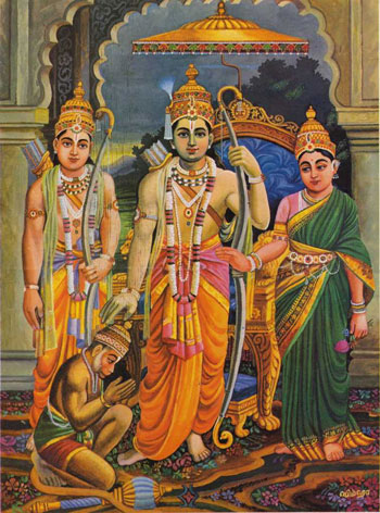 Rama, Sita, Lakshmana, Hanuma