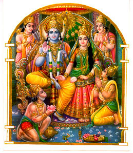 Rama,Sita,Hanuman und Lakshmana