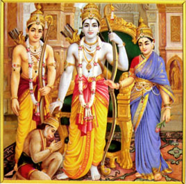 Rama, Sita, Lakshmana, Hanuman