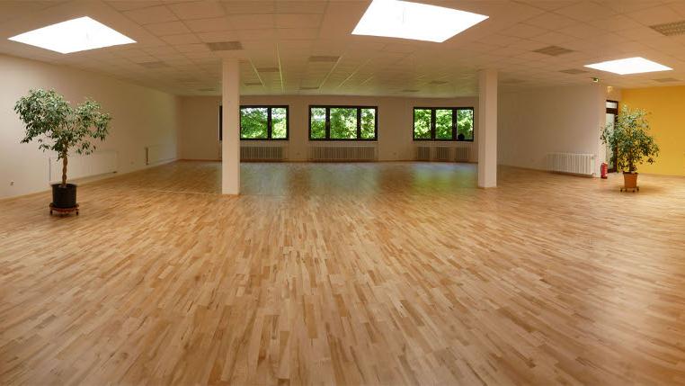 Der Seminarraum Sundari - Sudari bedeuted schön - ist 210 Quadratmeter groß und ist geeignet für Seminare und Workshops. Der Seminarraum kann auch bestuhlt werden. Er wirkt hell und freundlich, hat weiße und sonnengelbe Wände, Fenster Richtung Norden und 