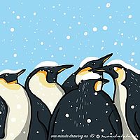 ONE MINUTE DRAWING Nr 49: Kuschelnde Pinguine