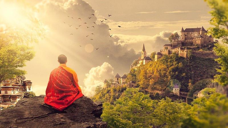 Meditierender Buddhist