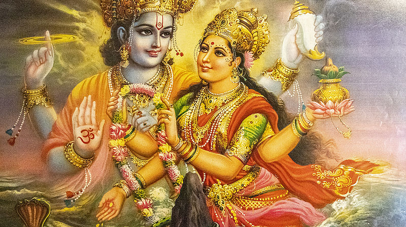 Krishna und die Schlange Kaliya