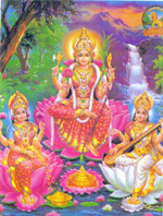 Saraswati, Lakshmi, Durga